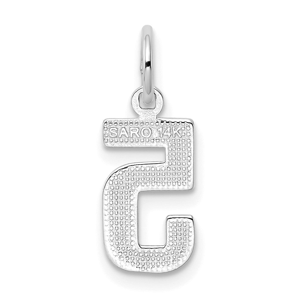 FJC Finejewelers 14 kt White Gold Small Polished Number 5 Charm 14 x 7 mm