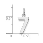 FJC Finejewelers 14 kt White Gold Small Polished Number 7 Charm 14 x 7 mm