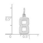 FJC Finejewelers 14 kt White Gold Small Polished Number 8 Charm 15 x 7 mm