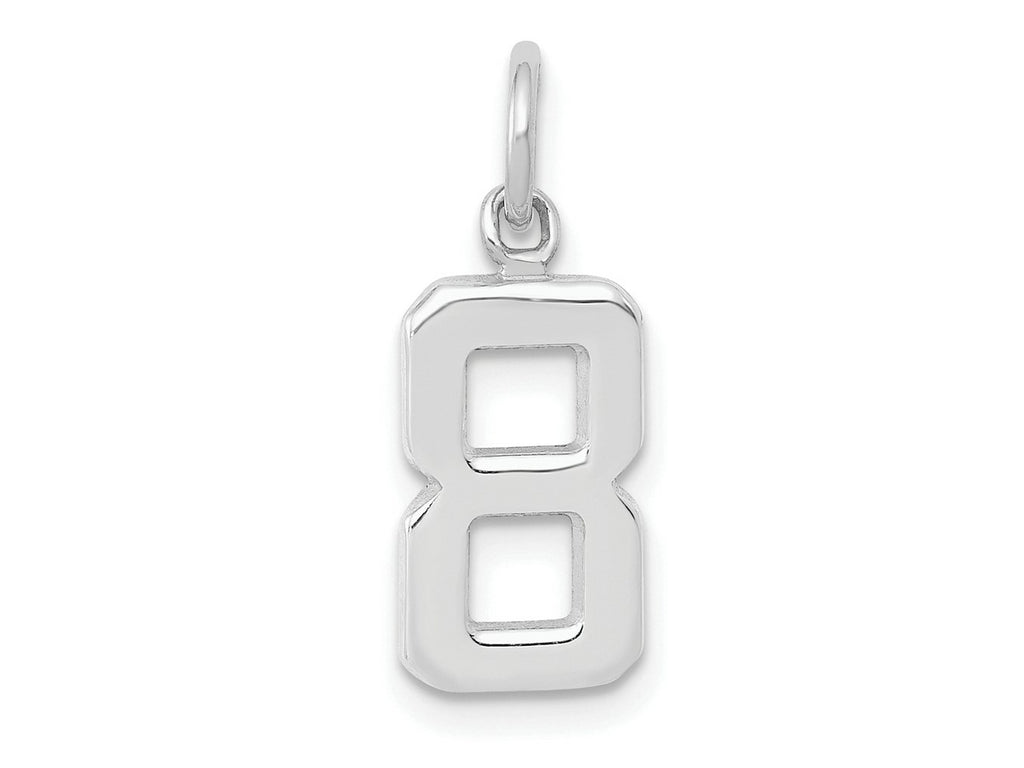 FJC Finejewelers 14 kt White Gold Small Polished Number 8 Charm 15 x 7 mm
