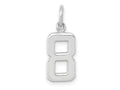 FJC Finejewelers 14 kt White Gold Small Polished Number 8 Charm 15 x 7 mm