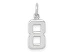 FJC Finejewelers 14 kt White Gold Small Polished Number 8 Charm 15 x 7 mm