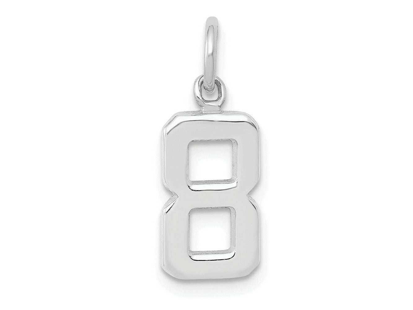 FJC Finejewelers 14 kt White Gold Small Polished Number 8 Charm 15 x 7 mm