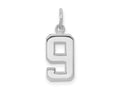 FJC Finejewelers 14 kt White Gold Small Polished Number 9 Charm 14 x 7 mm