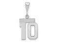 FJC Finejewelers 14 kt White Gold Small Polished Number 10 Charm