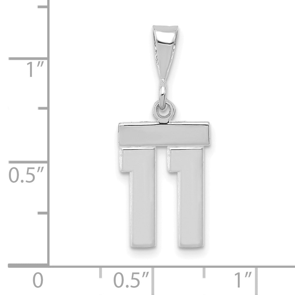 FJC Finejewelers 14 kt White Gold Small Polished Number 11 Charm