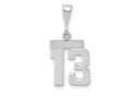 FJC Finejewelers 14 kt White Gold Small Polished Number 13 Charm