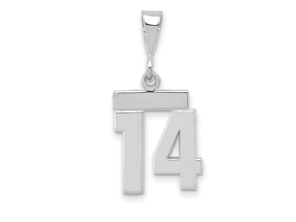FJC Finejewelers 14 kt White Gold Small Polished Number 14 Charm