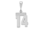 FJC Finejewelers 14 kt White Gold Small Polished Number 14 Charm