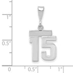 FJC Finejewelers 14 kt White Gold Small Polished Number 15 Charm