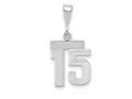 FJC Finejewelers 14 kt White Gold Small Polished Number 15 Charm
