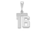 FJC Finejewelers 14 kt White Gold Small Polished Number 16 Charm