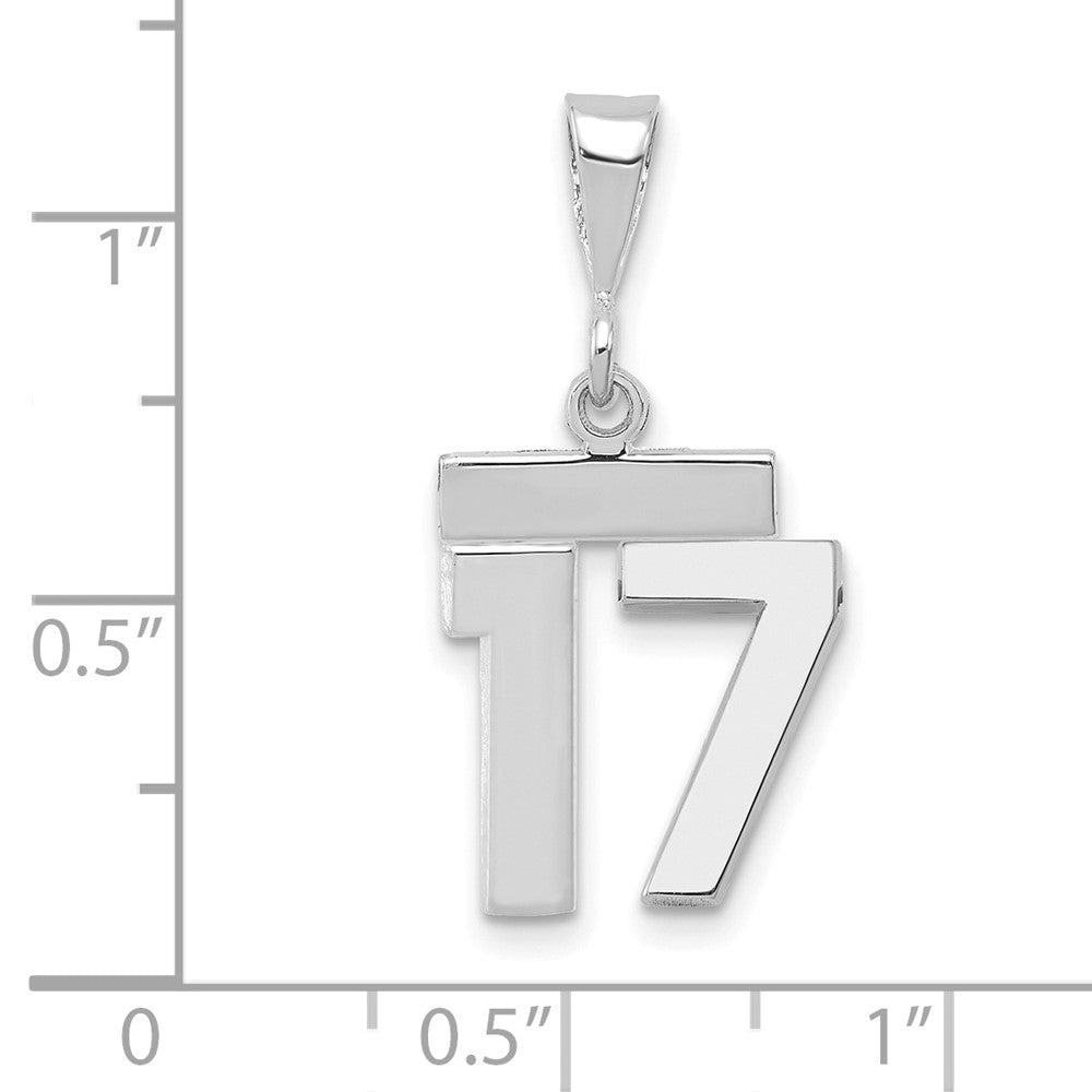 FJC Finejewelers 14 kt White Gold Small Polished Number 17 Charm