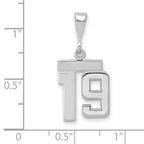 FJC Finejewelers 14 kt White Gold Small Polished Number 19 Charm