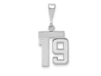 FJC Finejewelers 14 kt White Gold Small Polished Number 19 Charm
