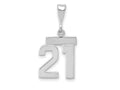 FJC Finejewelers 14 kt White Gold Small Polished Number 21 Charm