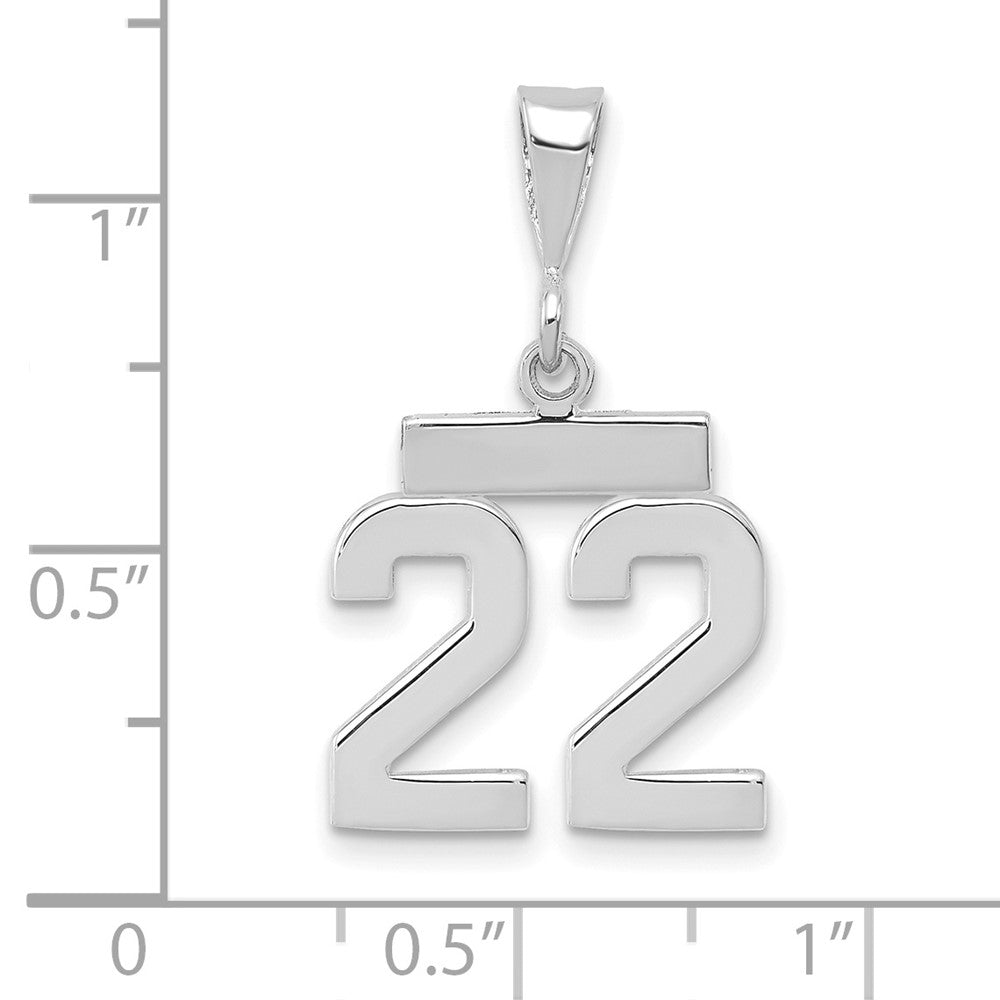 FJC Finejewelers 14 kt White Gold Small Polished Number 22 Charm