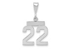 FJC Finejewelers 14 kt White Gold Small Polished Number 22 Charm