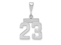 FJC Finejewelers 14 kt White Gold Small Polished Number 23 Charm
