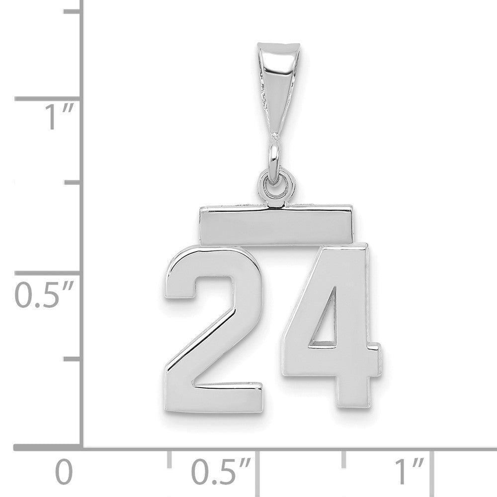 FJC Finejewelers 14 kt White Gold Small Polished Number 24 Charm