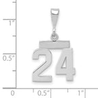 FJC Finejewelers 14 kt White Gold Small Polished Number 24 Charm