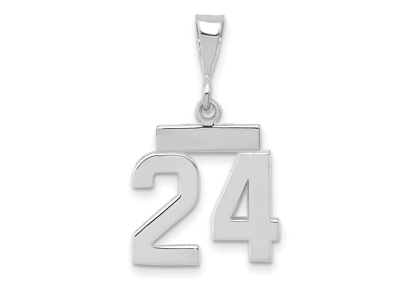 FJC Finejewelers 14 kt White Gold Small Polished Number 24 Charm