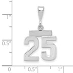 FJC Finejewelers 14 kt White Gold Small Polished Number 25 Charm