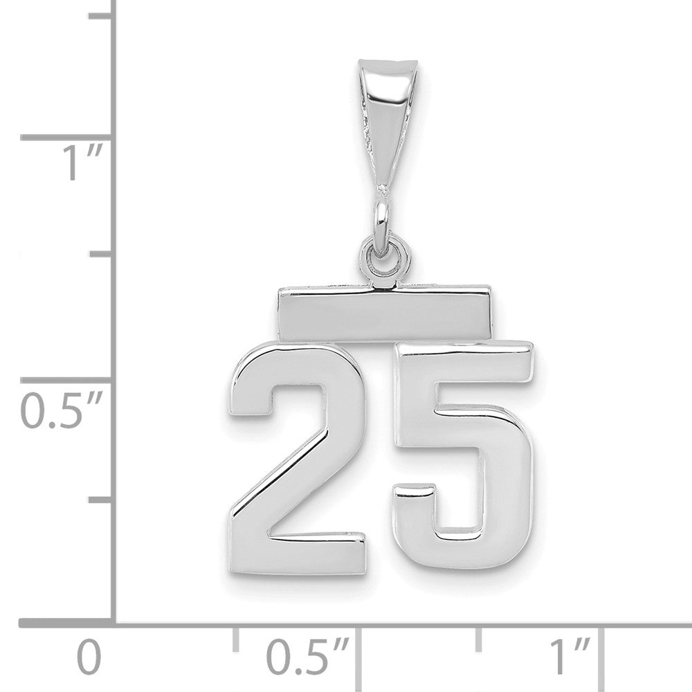 FJC Finejewelers 14 kt White Gold Small Polished Number 25 Charm