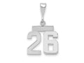 FJC Finejewelers 14 kt White Gold Small Polished Number 26 Charm