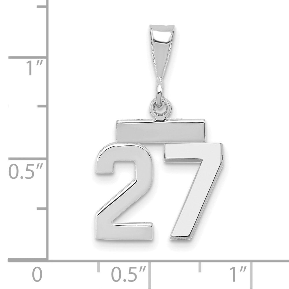 FJC Finejewelers 14 kt White Gold Small Polished Number 27 Charm