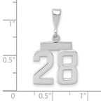 FJC Finejewelers 14 kt White Gold Small Polished Number 28 Charm