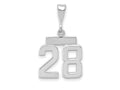 FJC Finejewelers 14 kt White Gold Small Polished Number 28 Charm