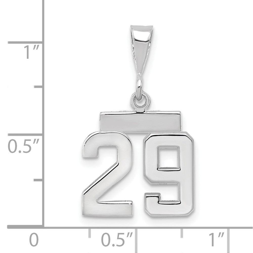 FJC Finejewelers 14 kt White Gold Small Polished Number 29 Charm