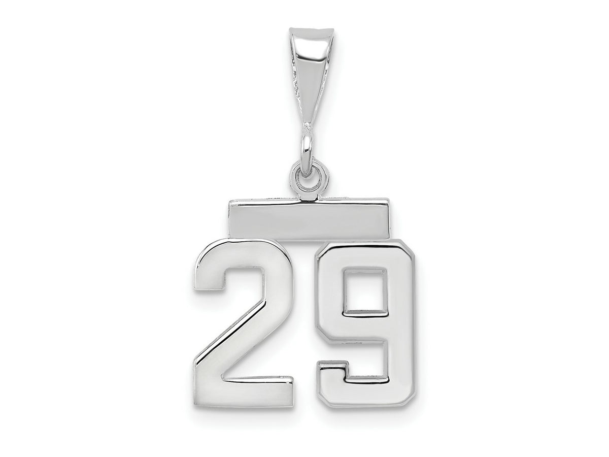 FJC Finejewelers 14 kt White Gold Small Polished Number 29 Charm