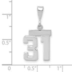 FJC Finejewelers 14 kt White Gold Small Polished Number 31 Charm