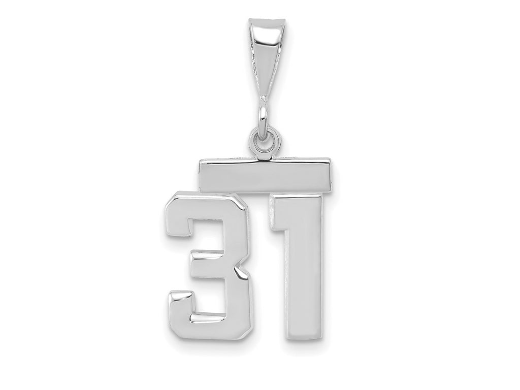 FJC Finejewelers 14 kt White Gold Small Polished Number 31 Charm