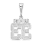 FJC Finejewelers 14 kt White Gold Small Polished Number 33 Charm 17 x 10 mm