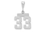 FJC Finejewelers 14 kt White Gold Small Polished Number 33 Charm 17 x 10 mm