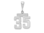 FJC Finejewelers 14 kt White Gold Small Polished Number 35 Charm
