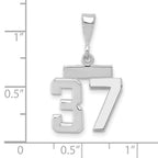 FJC Finejewelers 14 kt White Gold Small Polished Number 37 Charm