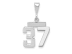 FJC Finejewelers 14 kt White Gold Small Polished Number 37 Charm