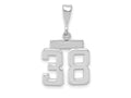 FJC Finejewelers 14 kt White Gold Small Polished Number 38 Charm