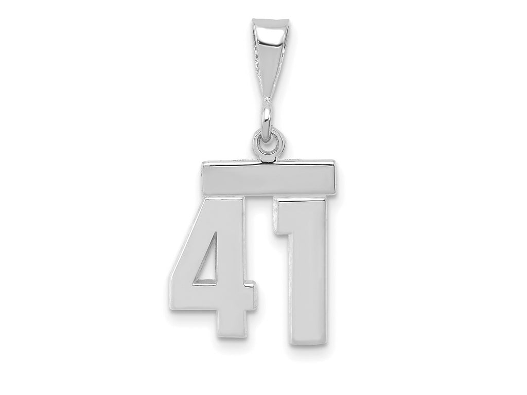 FJC Finejewelers 14 kt White Gold Small Polished Number 41 Charm