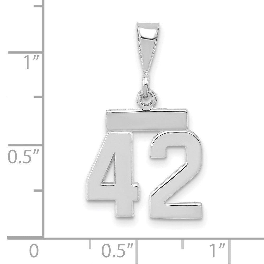 FJC Finejewelers 14 kt White Gold Small Polished Number 42 Charm