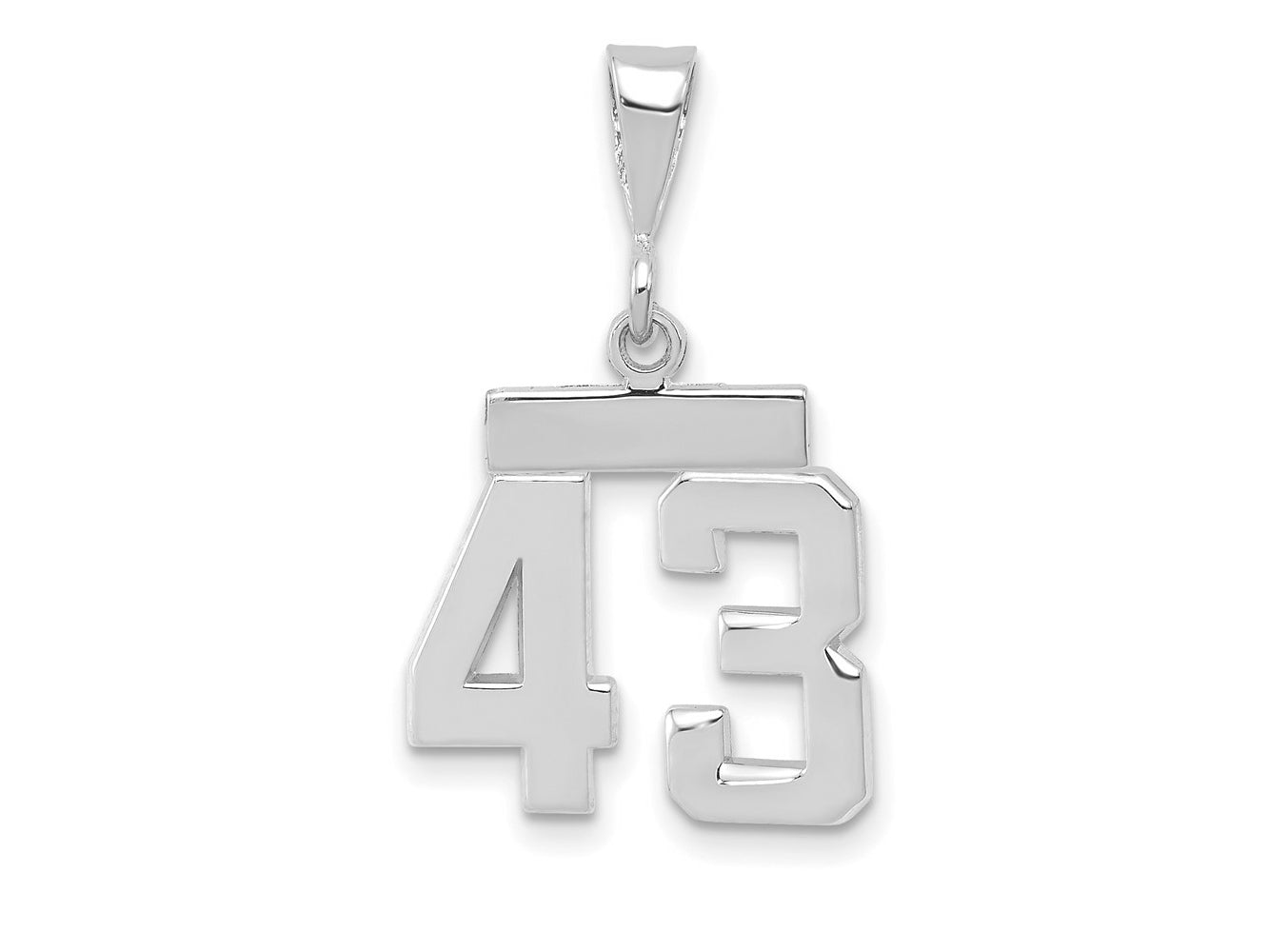 FJC Finejewelers 14 kt White Gold Small Polished Number 43 Charm