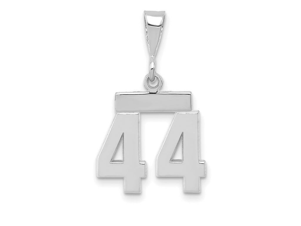 FJC Finejewelers 14 kt White Gold Small Polished Number 44 Charm