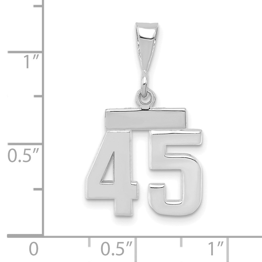 FJC Finejewelers 14 kt White Gold Small Polished Number 45 Charm