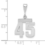 FJC Finejewelers 14 kt White Gold Small Polished Number 45 Charm
