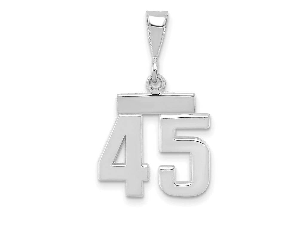 FJC Finejewelers 14 kt White Gold Small Polished Number 45 Charm