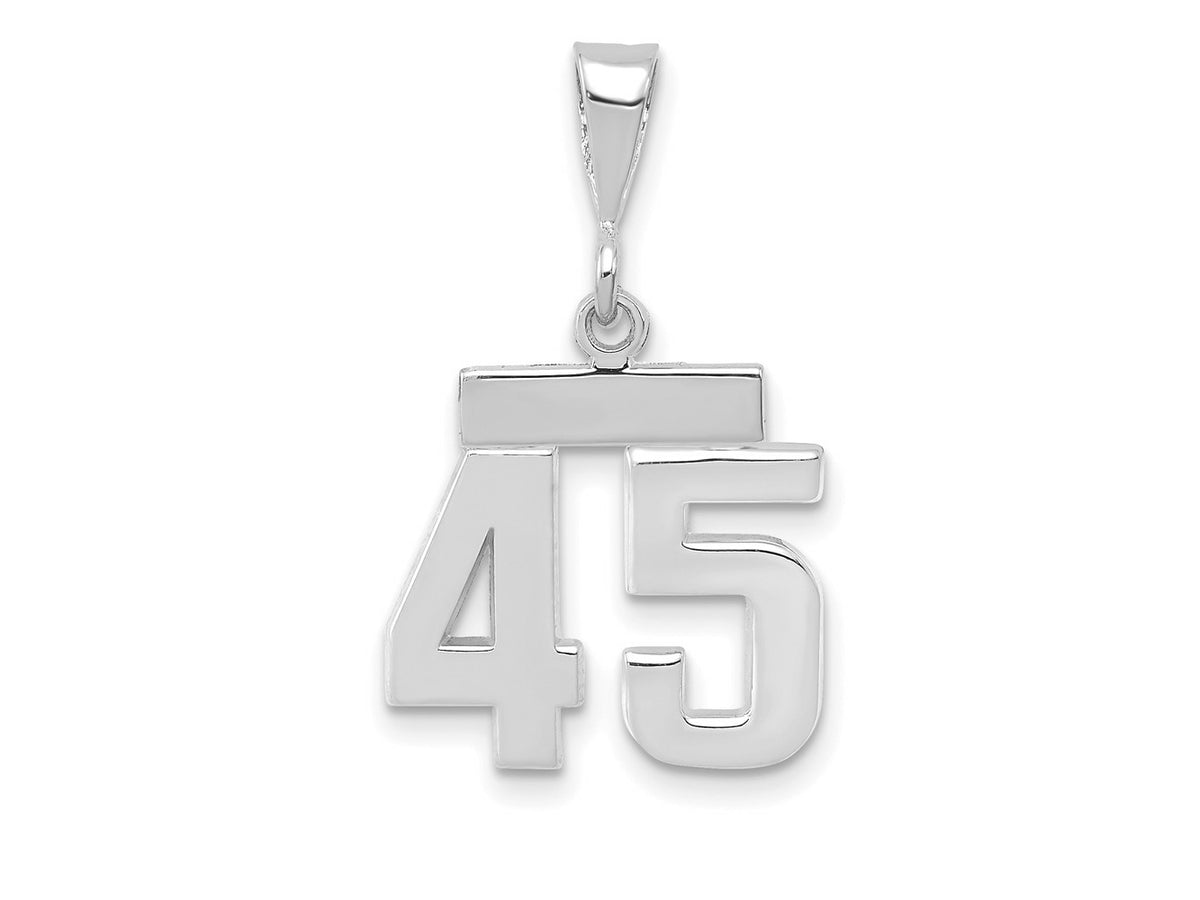 FJC Finejewelers 14 kt White Gold Small Polished Number 45 Charm